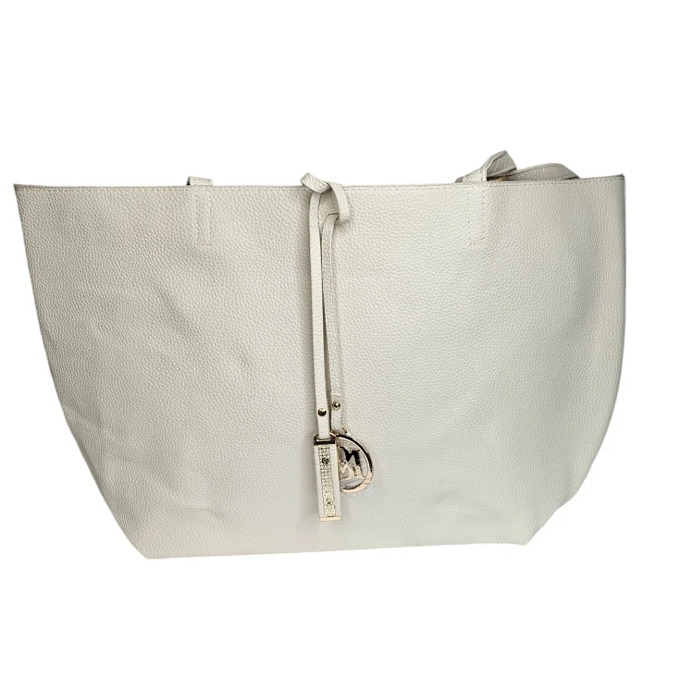 Badgley Mischka Tote Cream Gold Hardware NWT - Picture 2 of 5